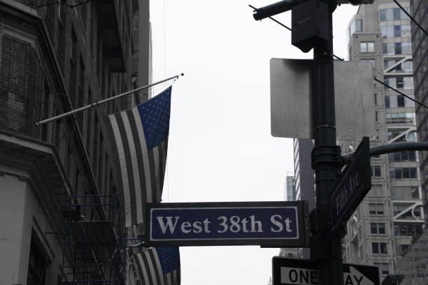 istock blue street sign in New York 681917252
