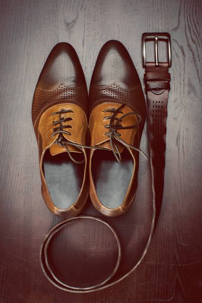 istock Mens shoes with belt 681938870