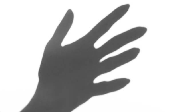 istock the shadow of the hand white background close-up 681942566