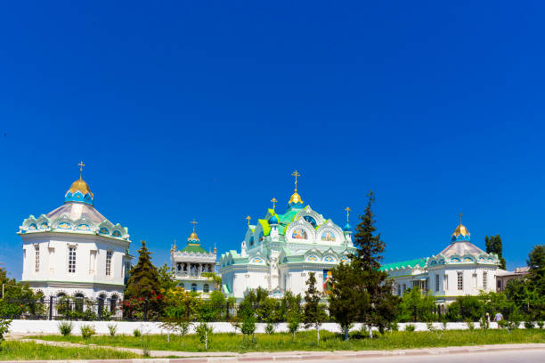 View on beautiful orthodox churc View on beautiful orthodox Church Of St. Catherine in Evpatoria, Crimea feodosiya stock pictures, royalty-free photos & images