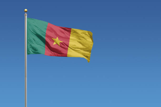 istock National flag of Cameroon on clear blue sky 681955940