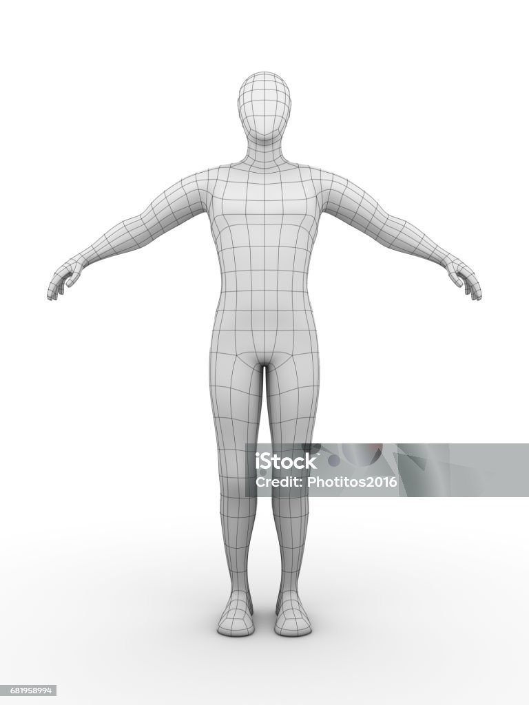 Wired man Illustration of a wired man. Futuristic concept The Human Body Stock Photo