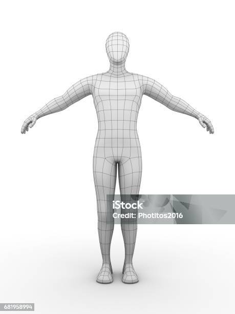 Wired Man Stock Photo - Download Image Now - The Human Body, Three Dimensional, Characters