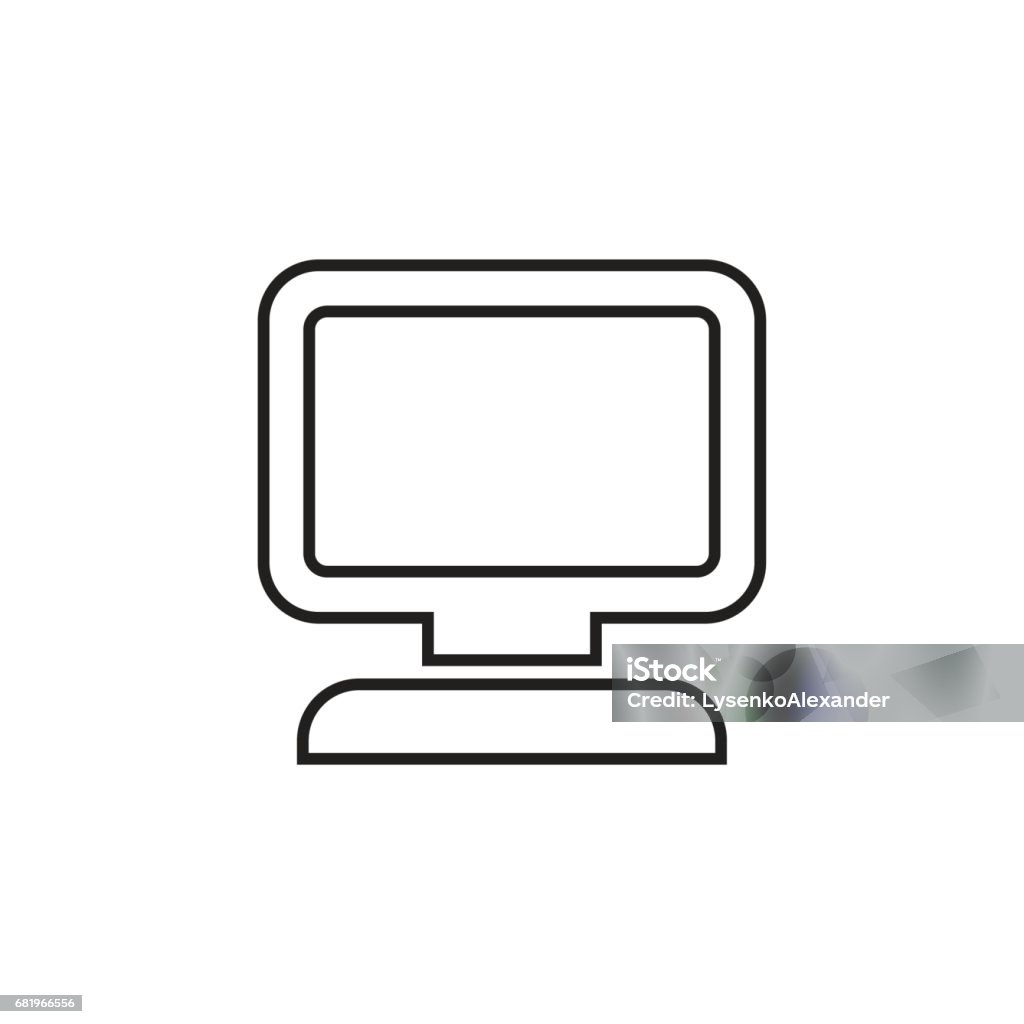 Computer Style Line Computer Vector Illustration In Line Style Stock Illustration ...