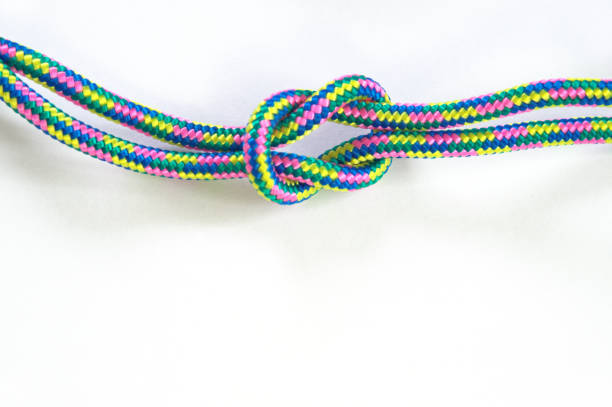 istock Reef knot square knot crown knot rope isolated on white 681975890