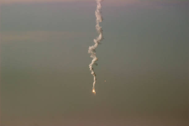 istock The missile fly on city 681989982