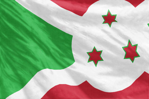 Flag of Burundi full frame close-up