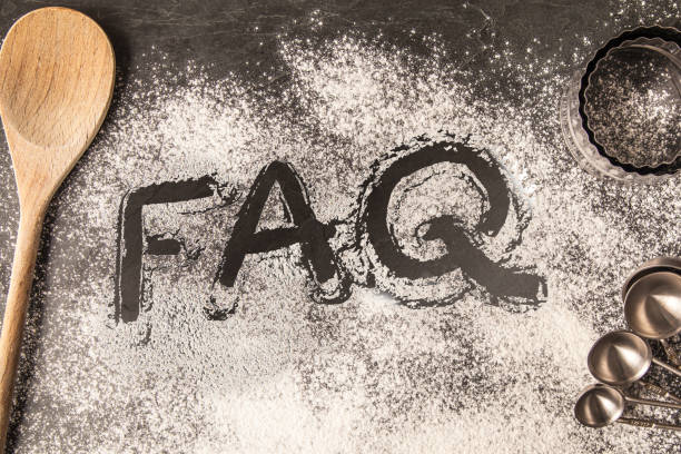 istock Handwritten word drawn in the flour - FAQ 681990366
