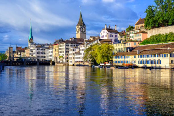 istock Old town of Zurich with Clock Tower, Switzerland 681993330