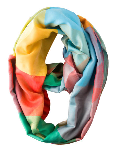 istock scarf summer. multicolored scarf. Scarf top view 682001204