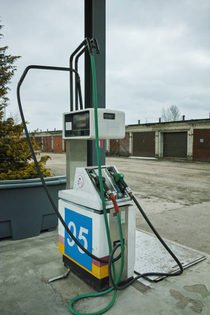 istock Gas station and pump nozzles 682004782