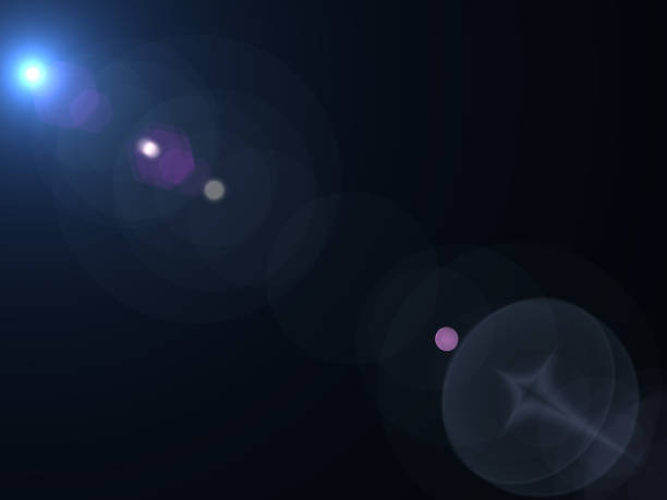 istock Lens flare effect on dark background. Digital illustration. 682008774