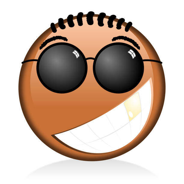Black Emoji Emoticon Smile Stock Illustration - Download Image Now