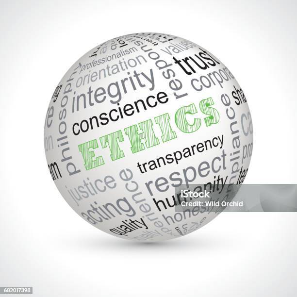 Ethics Theme Sphere With Keywords Stock Illustration - Download Image Now - Morality, Honesty, Conformity