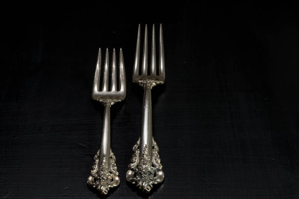 Sterling Silver Forks stock photo