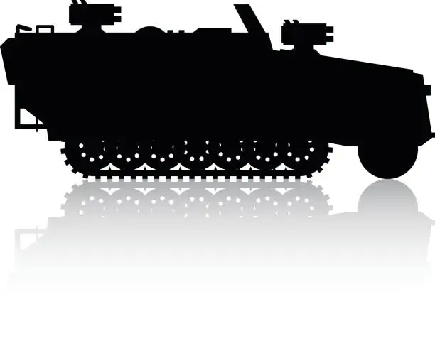 Vector illustration of Tank Silhouette