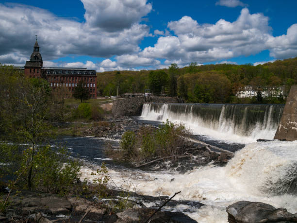 istock Vintage Factory and Waterfall 682029114