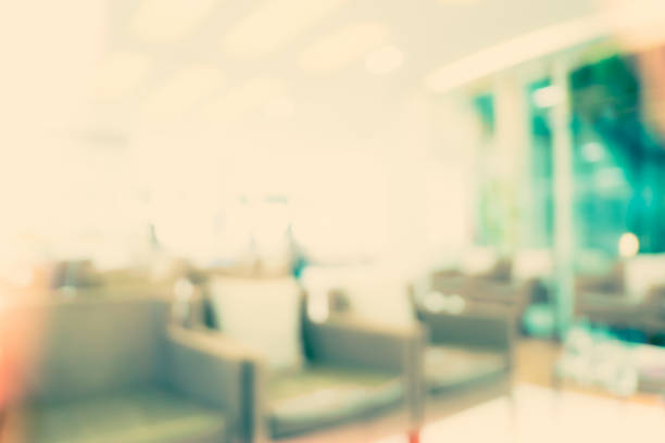 istock Blurred background,Waiting chair row in hospital. vintage filter 682032128