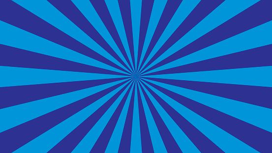 Vector illustration of a large blue burst with distant center point.