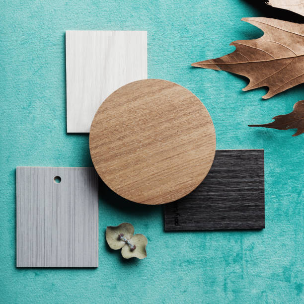 istock Interior design mood board green color scheme 682050638