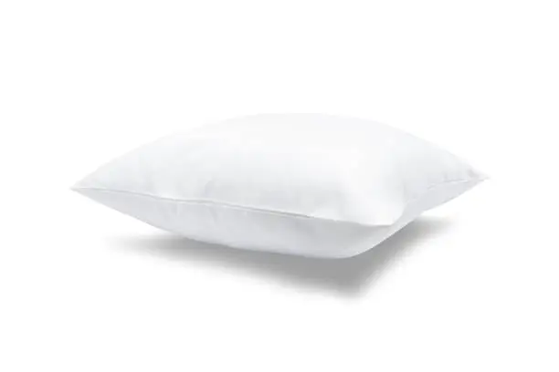 Photo of Comfortable pillow on isolated background with clipping path for your design.
