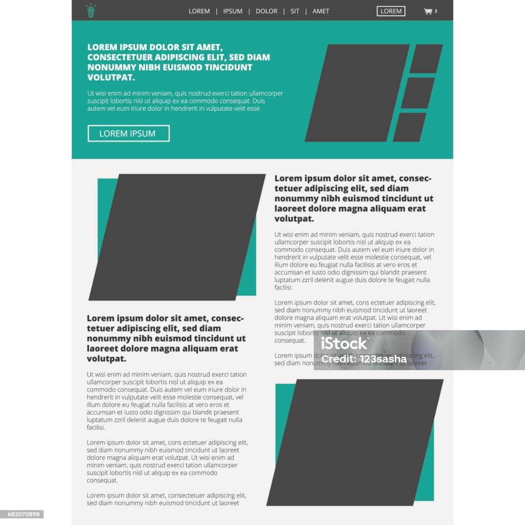 Simple Organisation Web Layout Website Layout Template Stock Illustration - Download Image Now - E ...