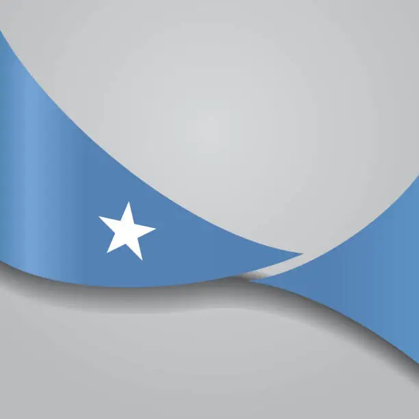 Vector illustration of Somalian wavy flag. Vector illustration.