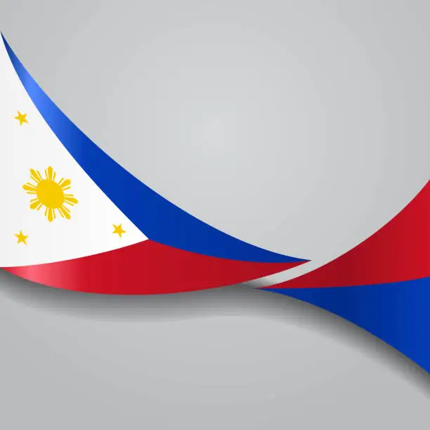 Vector illustration of Philippines wavy flag. Vector illustration.