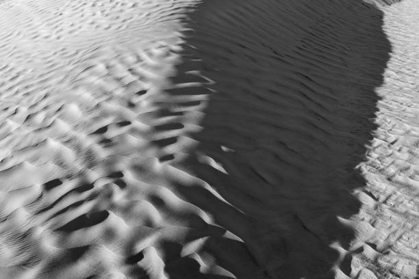 istock Black and White color (B&W). Natural texture and background of the desert. Sand patterns 682095272