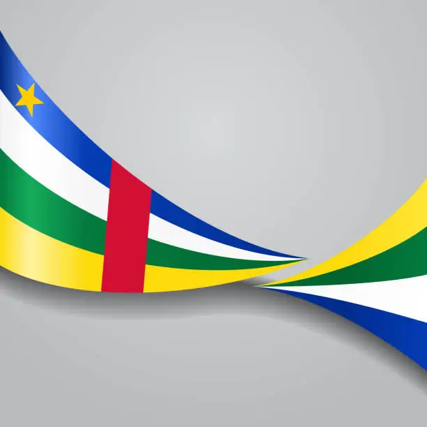 Vector illustration of Central African Republic wavy flag. Vector illustration.