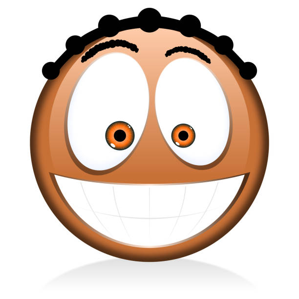 Black Emoji Emoticon Smile Stock Illustration - Download Image Now