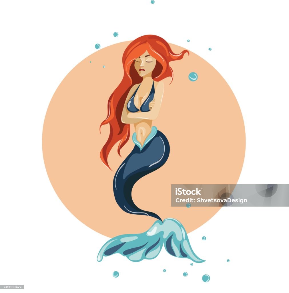 Thiết Kế Nhân Vật Hoạt Hình Nàng Tiên Cá Cảm Xúc Cô Gái Minh Họa ...