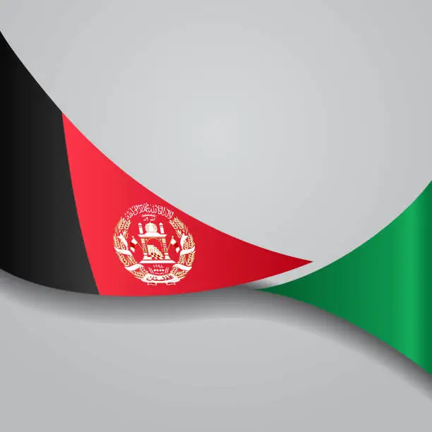 Vector illustration of Afghanistan wavy flag. Vector illustration.