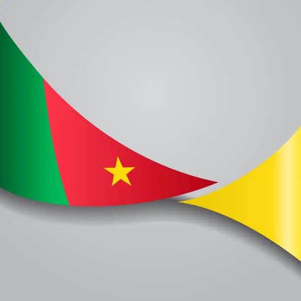 Vector illustration of Cameroon wavy flag. Vector illustration.