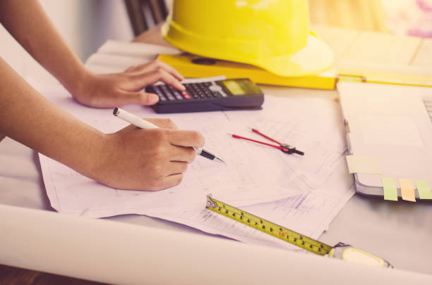 istock Team construction job . working with laptop in open space office 682103996