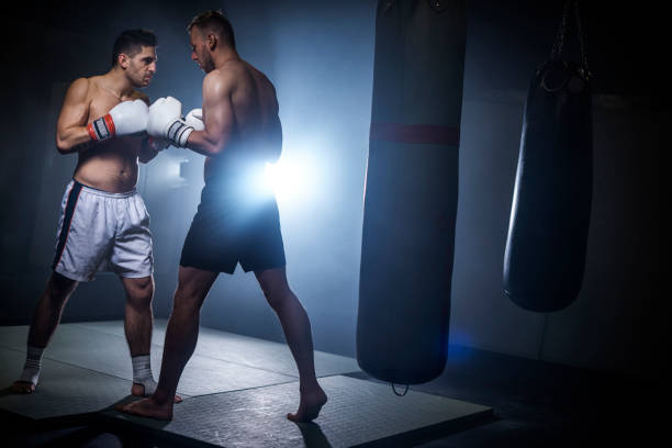 istock Two male boxing mates face to face 682113960
