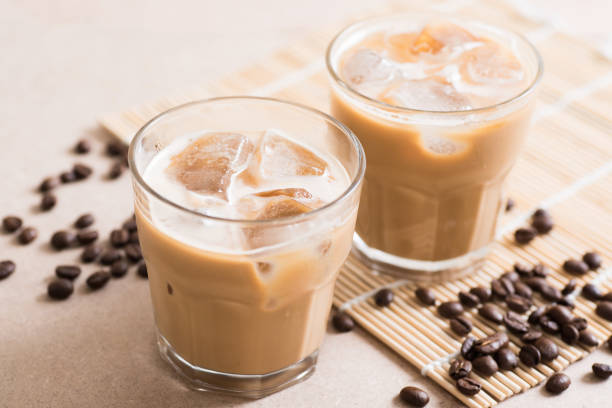 istock Glass of ice coffee with coffee bean 682114622