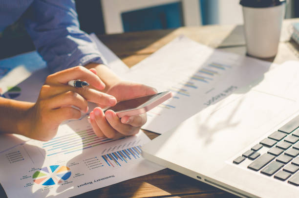 istock Businessman working with for smartphone 682126442