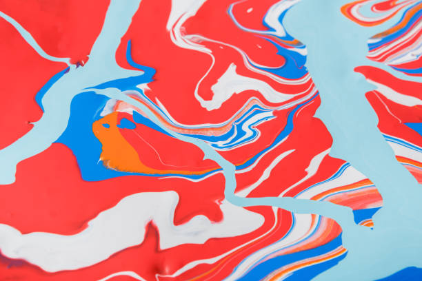 istock Liquid marbling acrylic paint background. Fluid painting abstract texture 682132816
