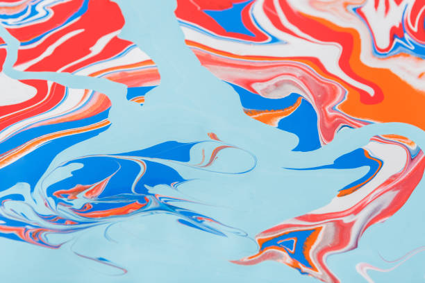 istock Liquid marbling acrylic paint background. Fluid painting abstract texture 682132850