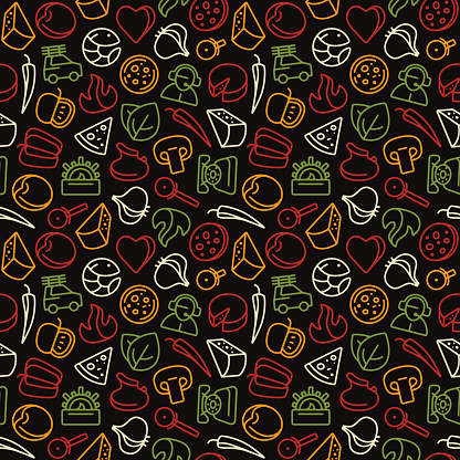 Pizzeria Pattern Seamless Pattern For Pizzeria Stock Illustration - Download Image Now ...