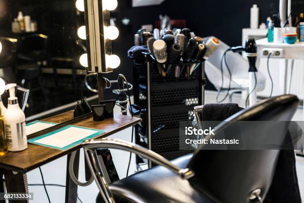 Hair Salon Interior Stock Photo - Download Image Now - Hair Salon, Beauty Spa, Chair