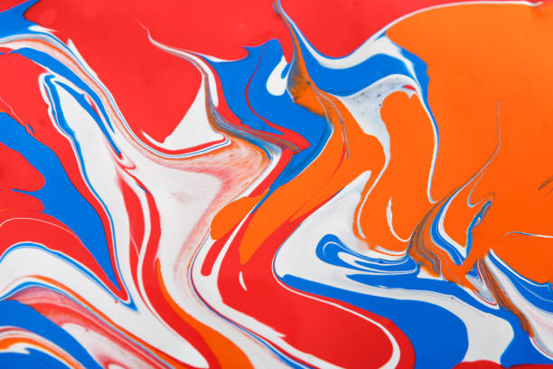istock Liquid marbling acrylic paint background. Fluid painting abstract texture 682133452