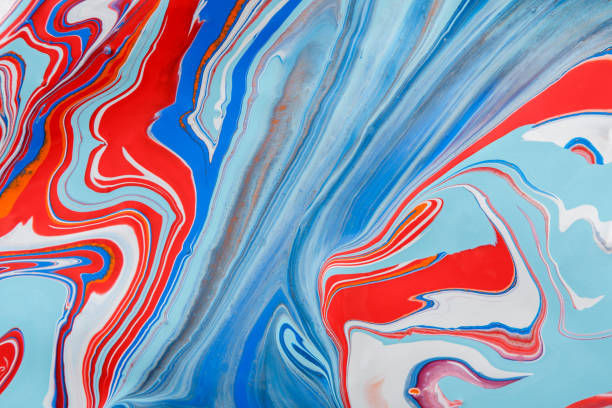 istock Liquid marbling acrylic paint background. Fluid painting abstract texture 682133554