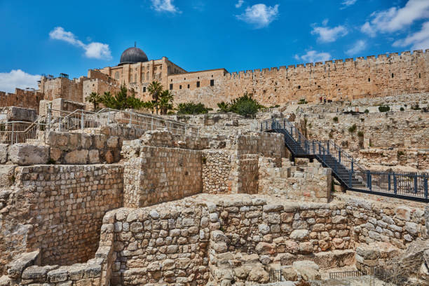 Jerusalem city of David excavations stock photo