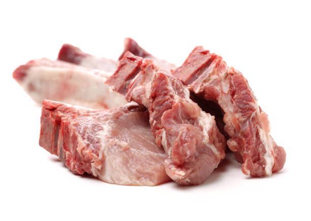istock Raw pork ribs isolated on white background with clipping path 682138158