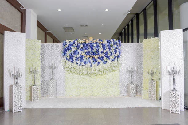 istock wedding backdrop with flower and wedding decoration 682138822