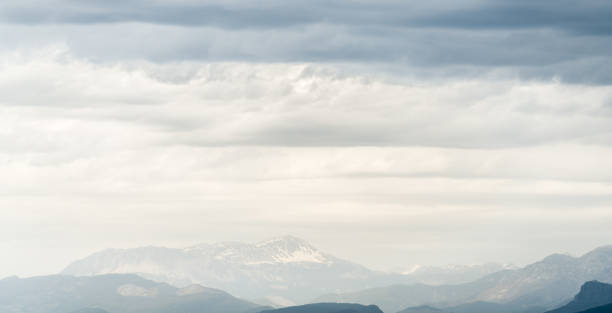 Panorama of snow mountain landscape.