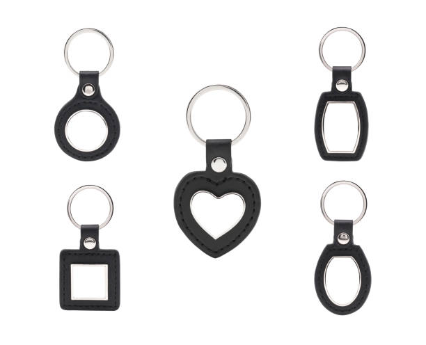 istock Blank leather key chain collection on isolated background with clipping path. 682147648