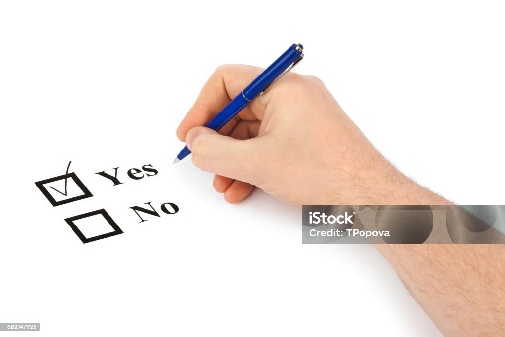 Check Box Hand Hand With Pen And Check Boxes Stock Photo - Download Image Now ...